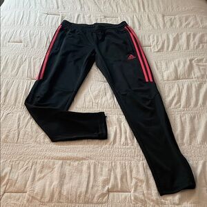 Adidas Black Climacool Warmup Pants with Red Accent Stripes